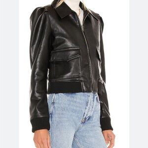 Black Leather Jacket faux BB Dakota size small
